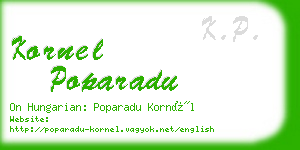 kornel poparadu business card